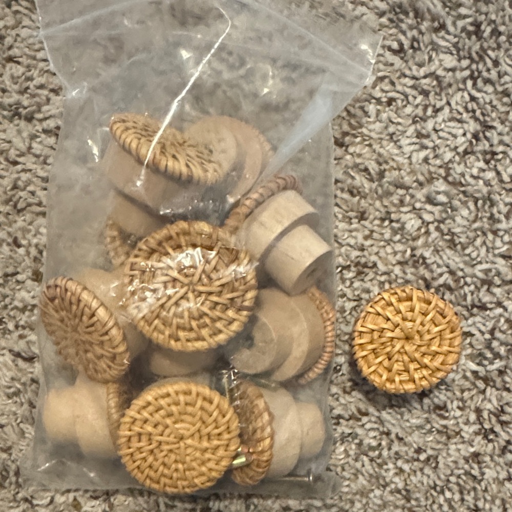 Rustic Wicker drawer knobs -12
